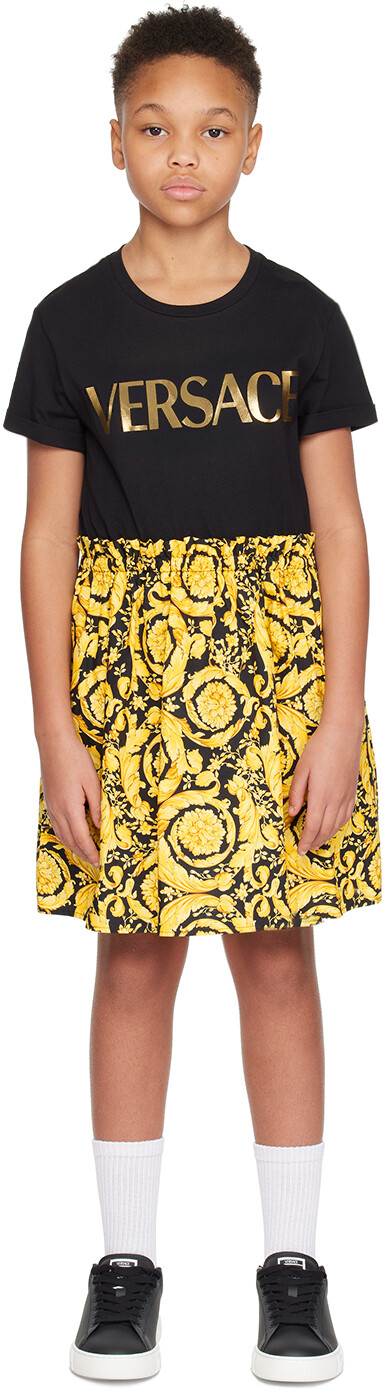 

Детское черное платье в стиле барокко Versace
