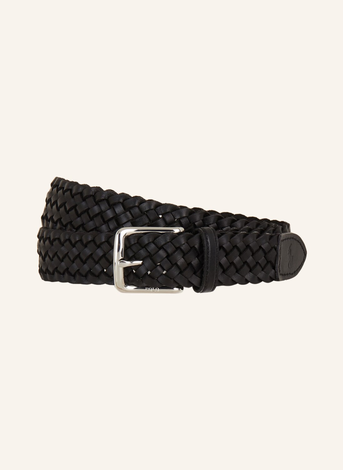

Кожаный ремень POLO RALPH LAUREN Flechtgürtel aus Leder, черный