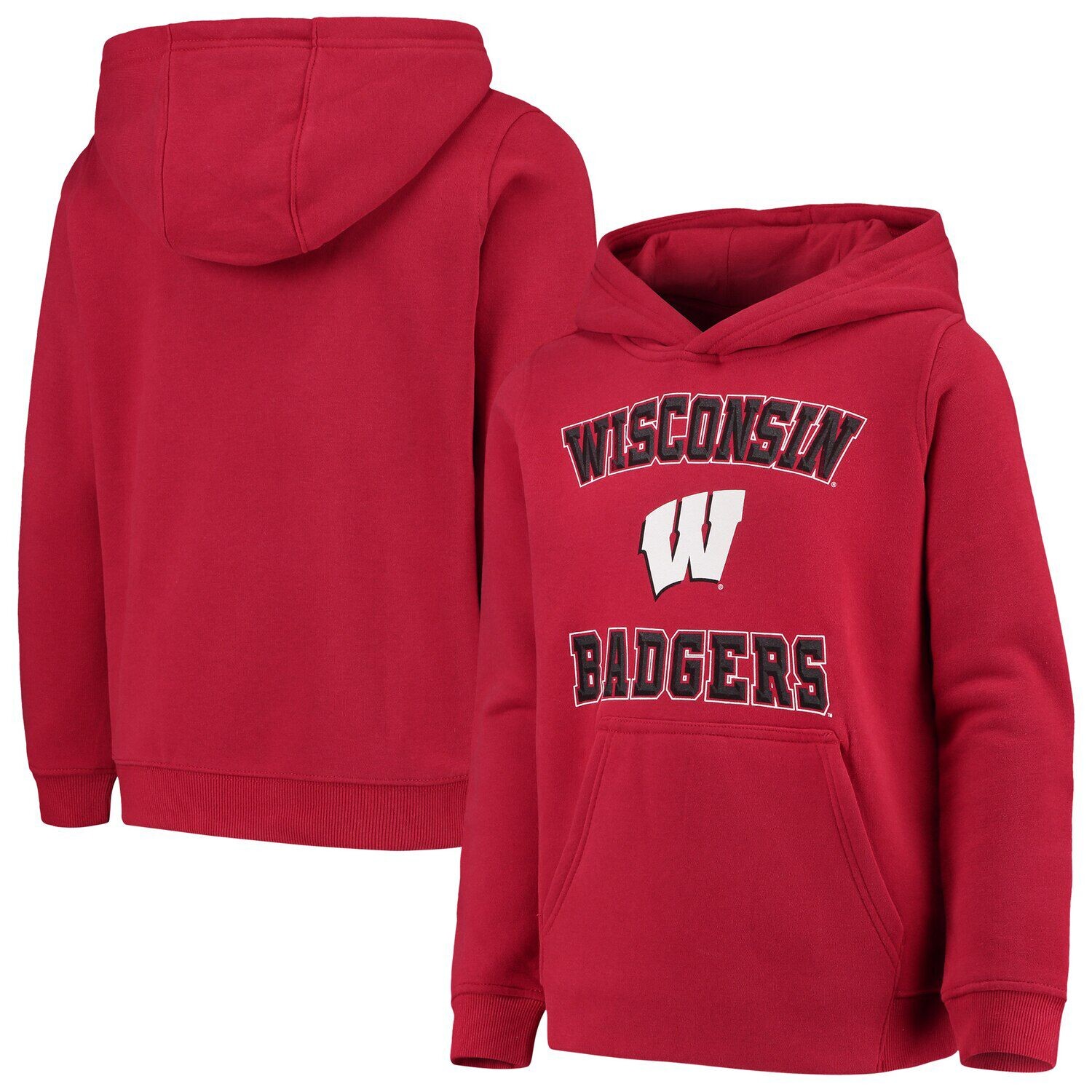 

Молодежный пуловер с капюшоном Red Wisconsin Badgers Outerstuff