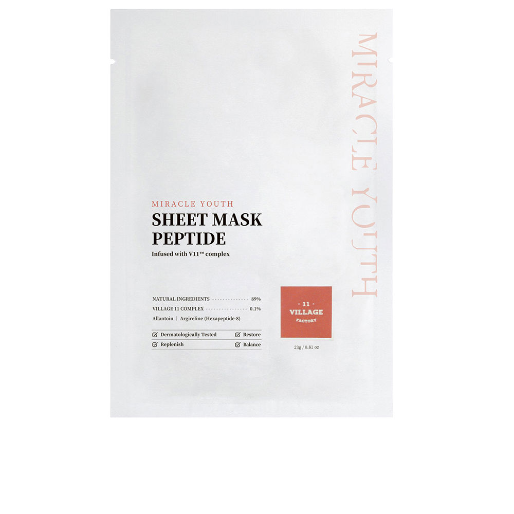 village 11 factory miracle youth cleansing foam Маска для лица Miracle youth sheet mask peptide Village 11, 23г