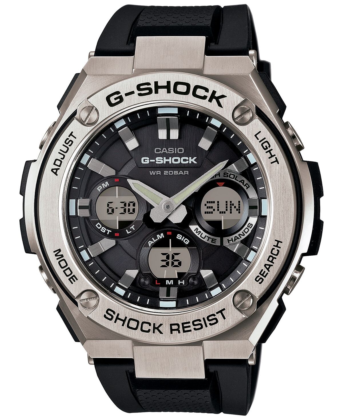 

Мужские аналогово-цифровые часы с черным ремешком 59x52 мм GSTS110-1A G-Shock
