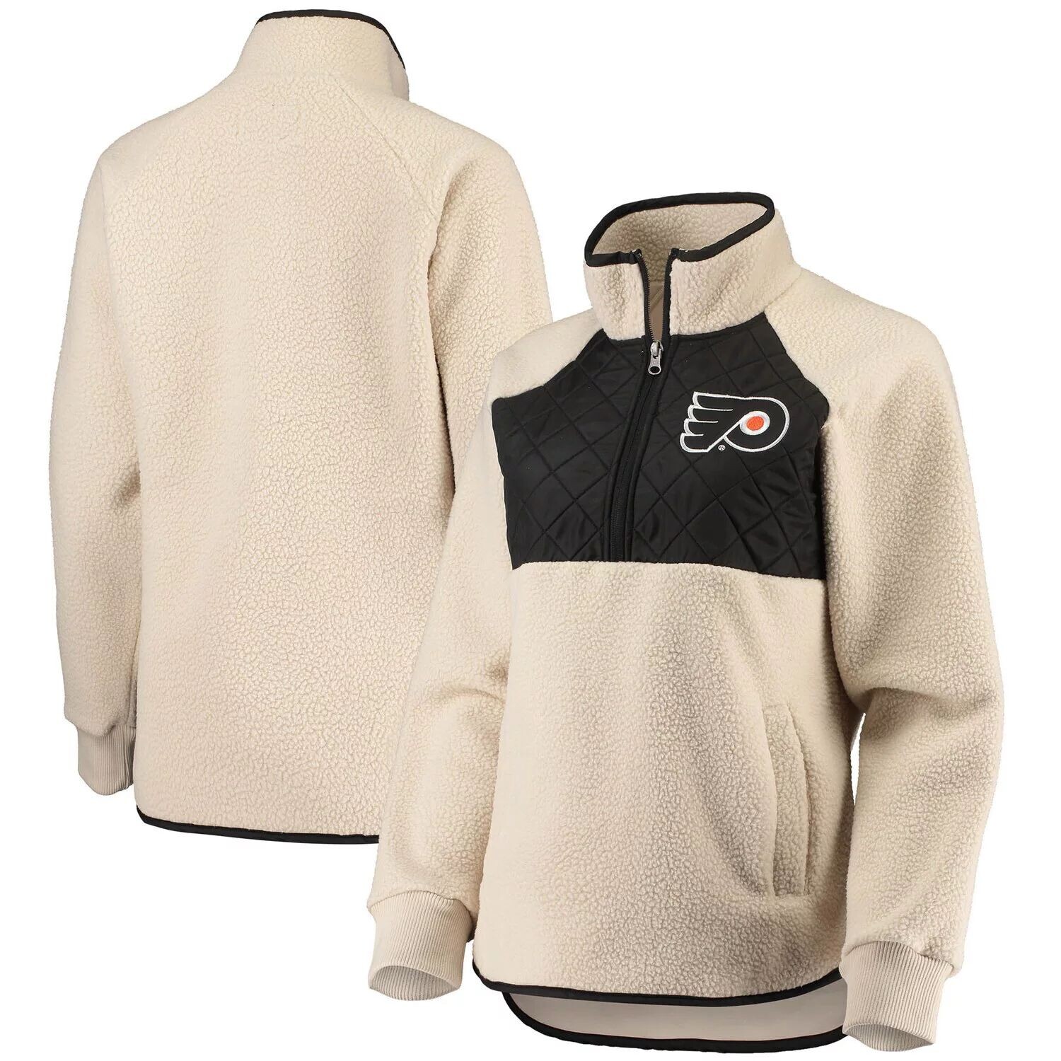 

Женская куртка G-III 4Her by Carl Banks Oatmeal/Black Philadelphia Flyers с поясом на молнии до половины длины G-III