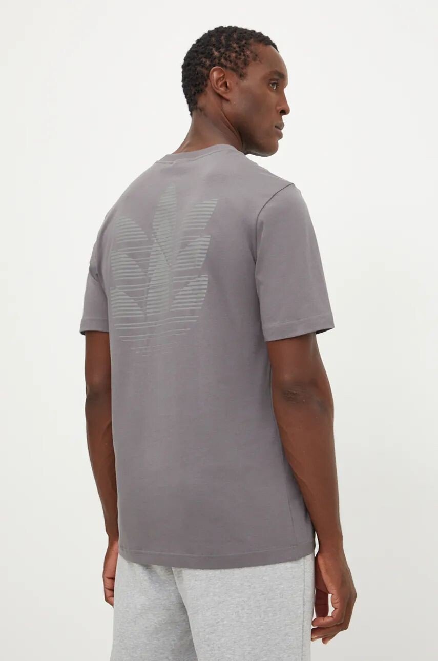 

Хлопковая футболка adidas Originals Adicolor, серый