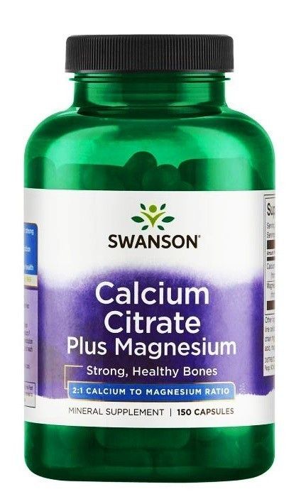Препарат для укрепления костей Swanson Calcium Citrate Plus Magnesium, 150 шт бад для укрепления костей solgar calcium magnesium with vitamin d3 в таблетках 150 шт