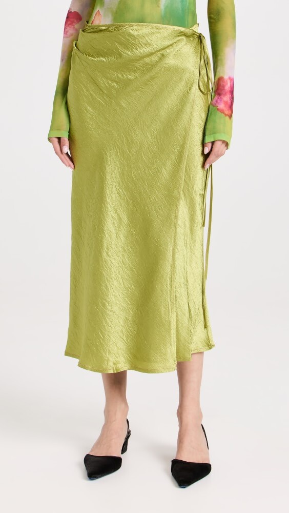 

Юбка Acne Studios Wrap, оливковый