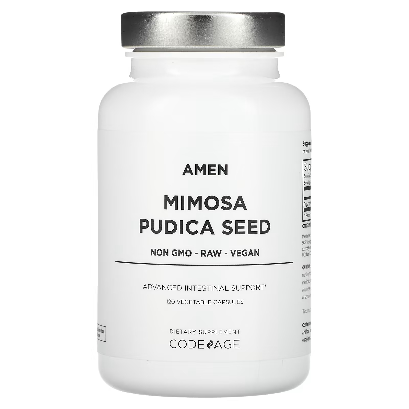 Пищевая добавка Codeage Amen Mimosa Pudica Seed для кишечника, 120 растительных капсул
