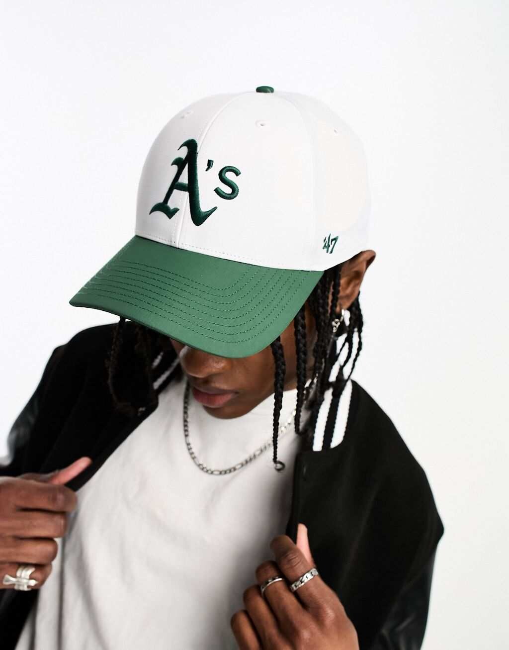 

Бело-зеленая бейсболка 47 Brand MLB Oakland Athletics