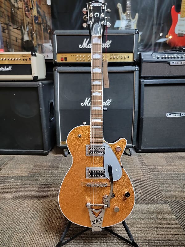 

Электрогитара Gretsch G6129T-89 Vintage Select '89 Sparkle Jet with Bigsby - Gold Sparkle