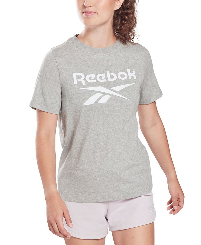 

Женская футболка с коротким рукавом и графическим логотипом Reebok, серый