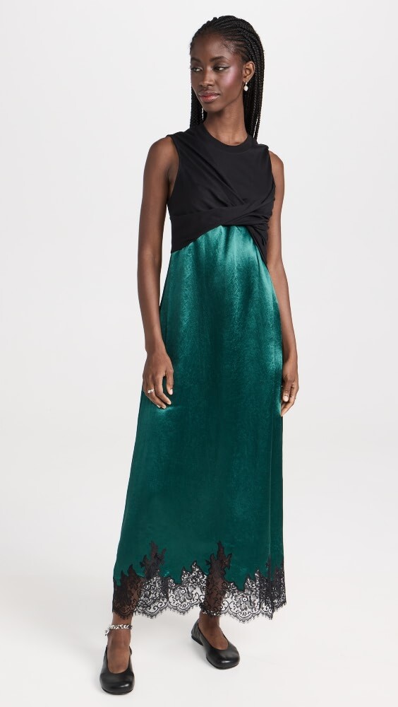 

Платье макси 3.1 Phillip Lim Twist Tank Slip Combo, черный