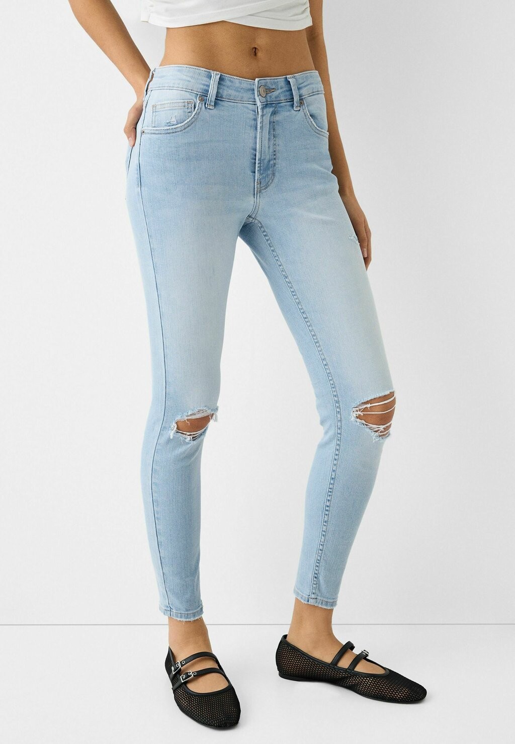 

Джинсы Skinny Fit VINTAGE Bershka, цвет light blue
