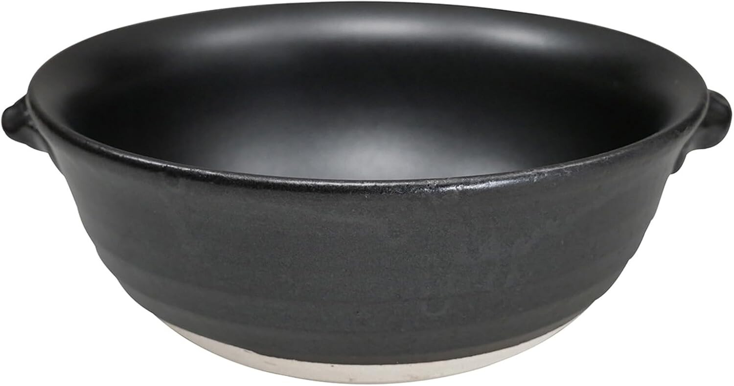 

Banko Ware 0063-4158 Фаянсовая кастрюля для рамэна, Кастрюля для рамэна, для 1 человека, черная глазурь, Black (Black 19-3911Tcx)