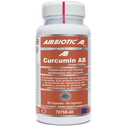 Комплекс Curcuma AB 10000 мг с бромелайном и пиперином, 60 капсул Airbiotic