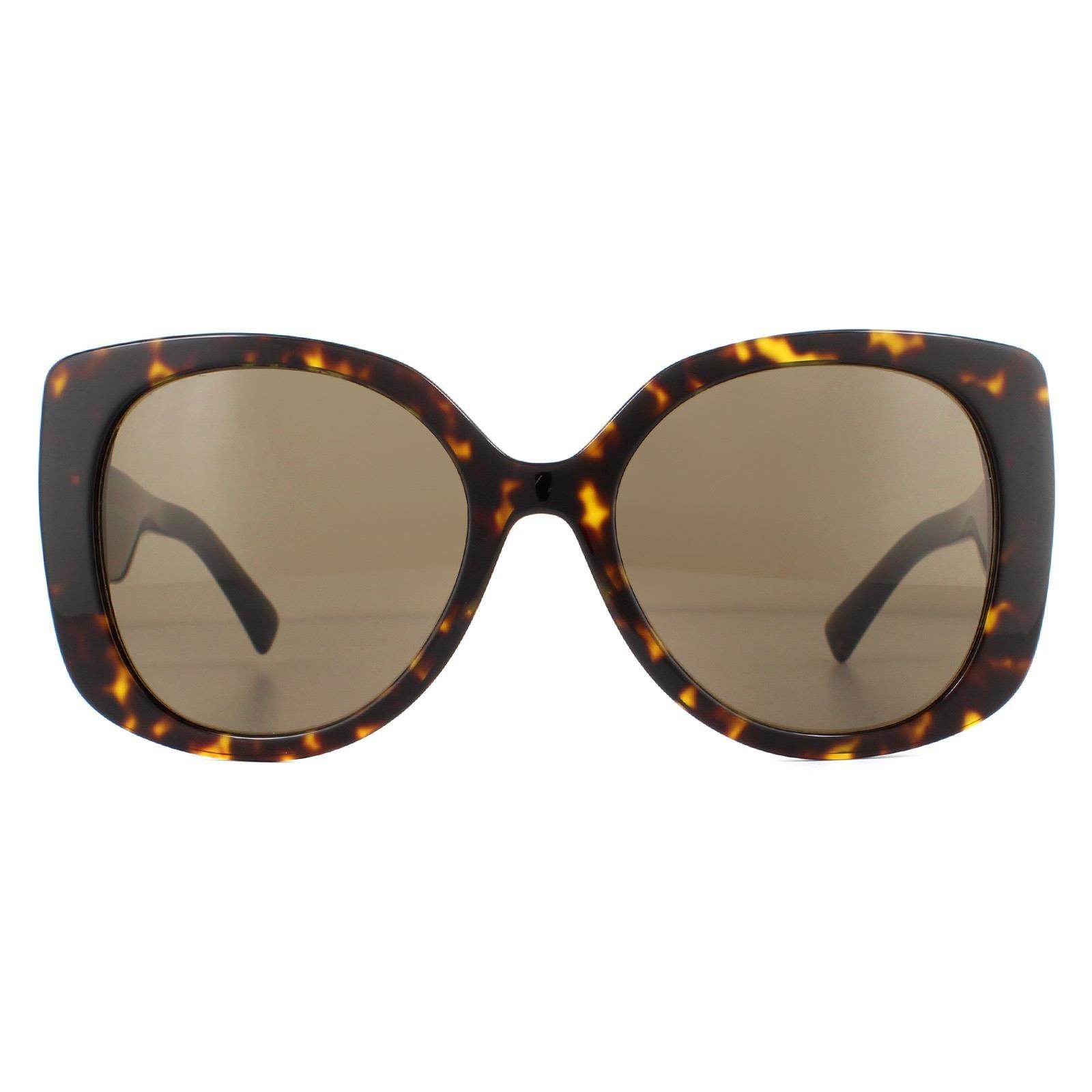 цена Темно-коричневые солнцезащитные очки Square Havana Versace, коричневый
