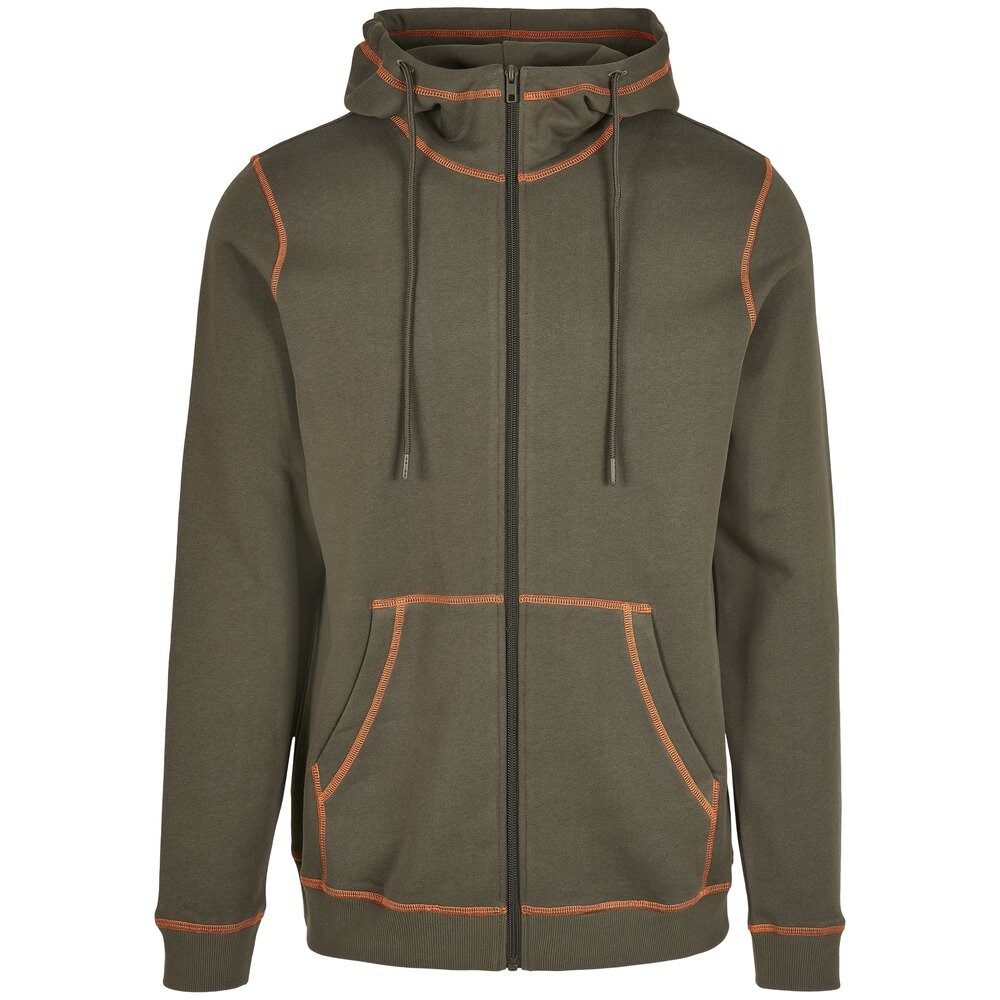 

Толстовка Urban Classics Zip-Up Organic Contrast Flatlock, зеленый