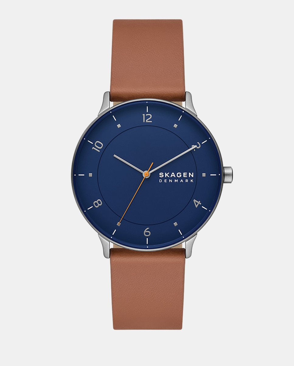 Riis SKW6885 Коричневые кожаные мужские часы Skagen, коричневый