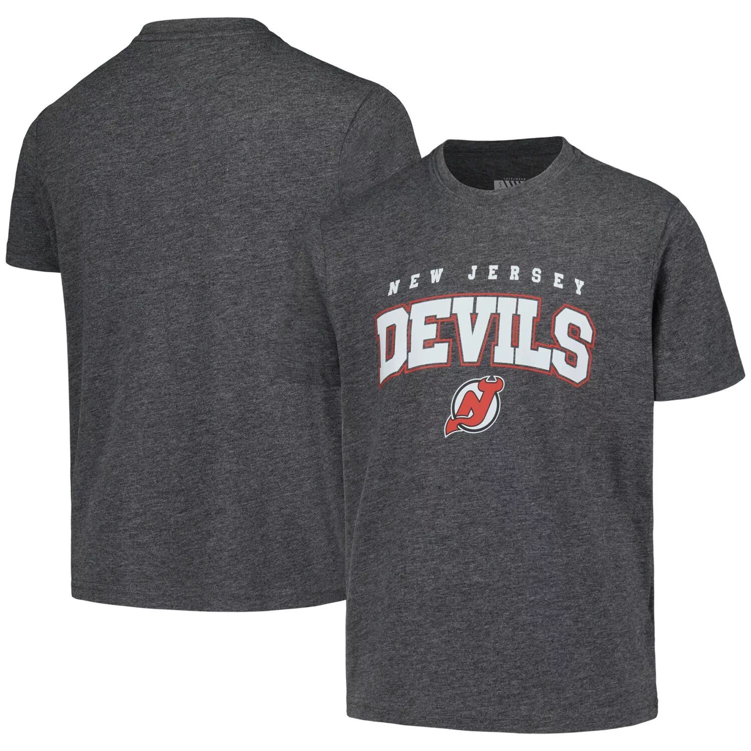 

Молодежная ровная одежда Темно-угольная футболка Heather Devils Little Richmond Core New Jersey Devils Unbranded