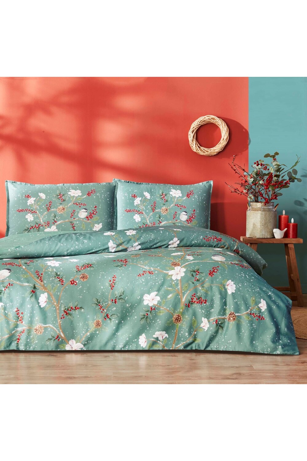 

Пододеяльник двойной Linens Allday Birdie, зеленый