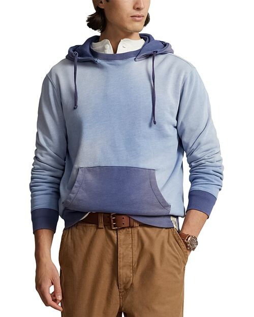 

Двухцветная толстовка из хлопкового флиса Polo Ralph Lauren, цвет Blue
