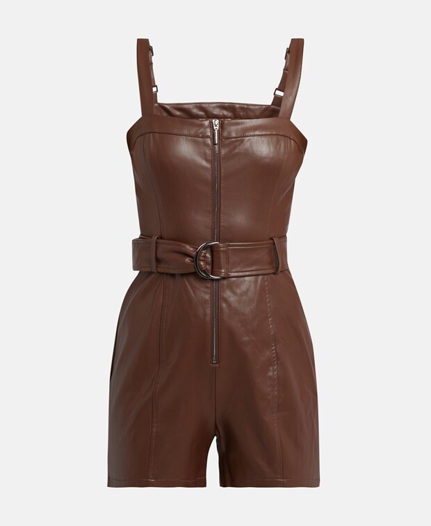 

Комбинезон из искусственной кожи Guess, коричневый