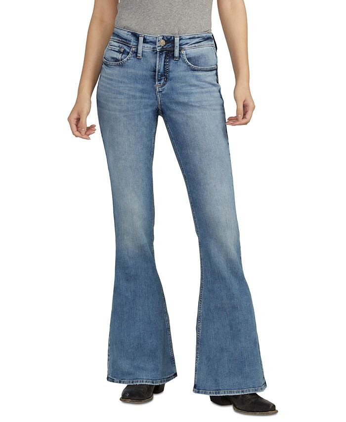 

Женские джинсы-клеш Suki Silver Jeans Co., синий