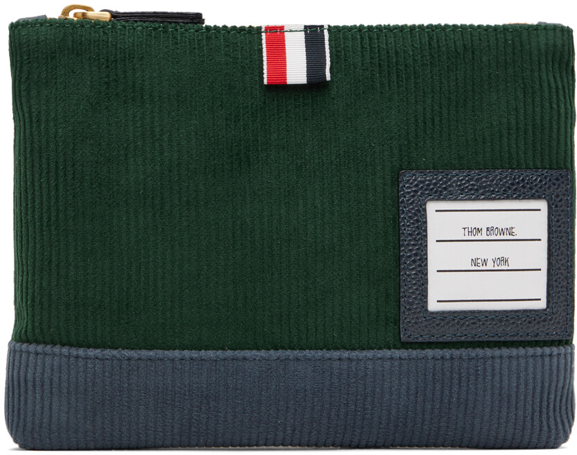 

Зеленый клатч на молнии, темный Thom Browne
