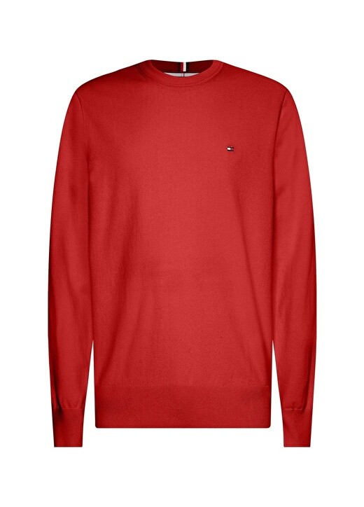 

Красный мужской свитер с круглым вырезом Tommy Hilfiger