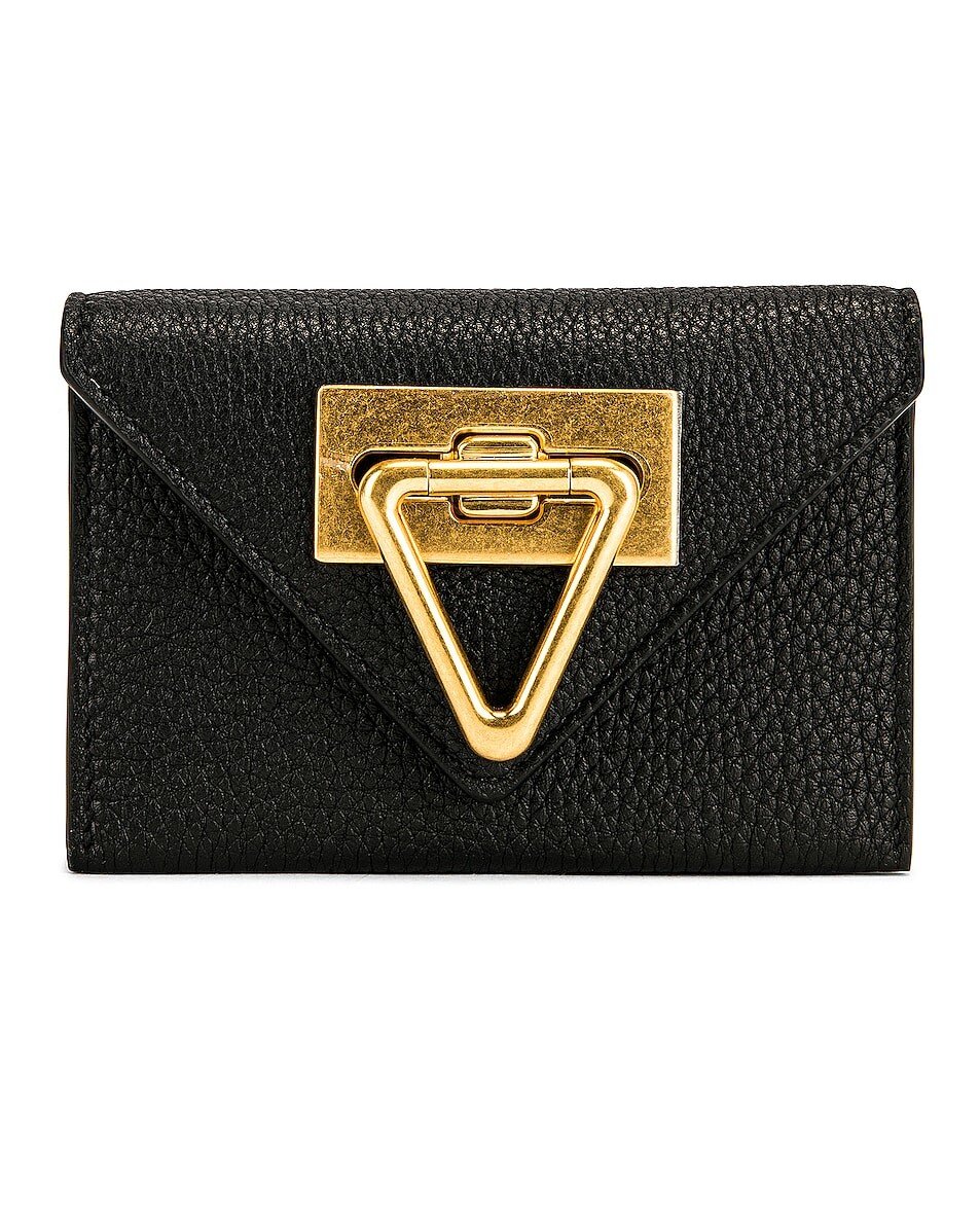 

Сумка Bottega Veneta Point Lock Card Case, цвет Black & Gold