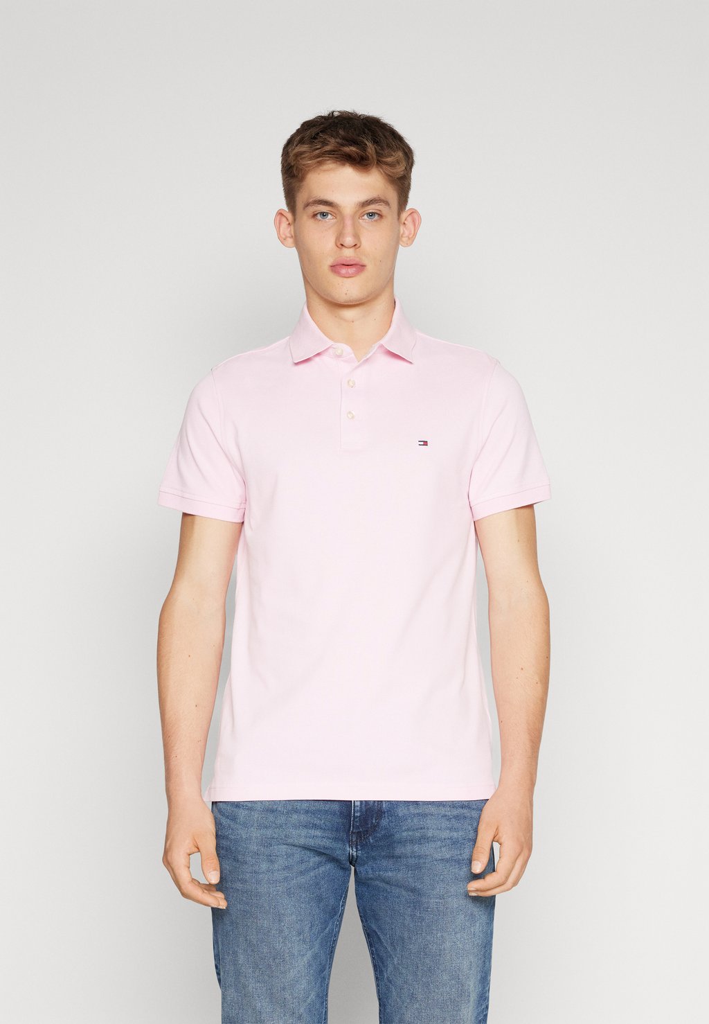 Рубашка-поло Slim Tommy Hilfiger, цвет romantic pink