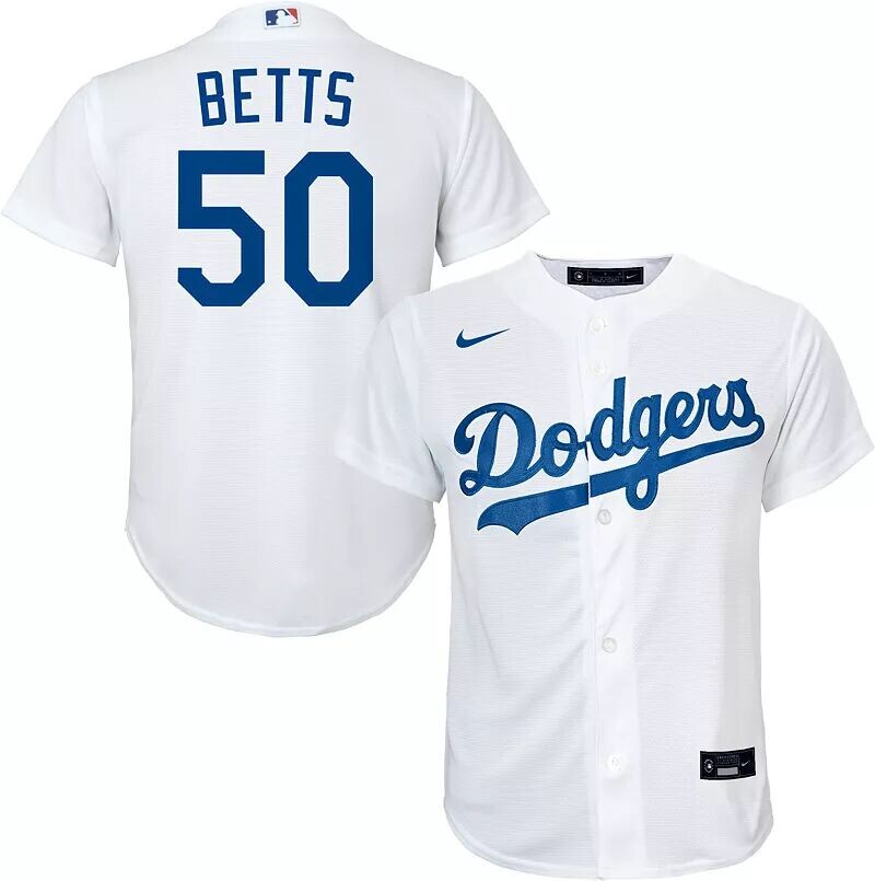 

Реплика Nike Youth 4-7 Los Angeles Dodgers Mookie Betts #50 белая майка