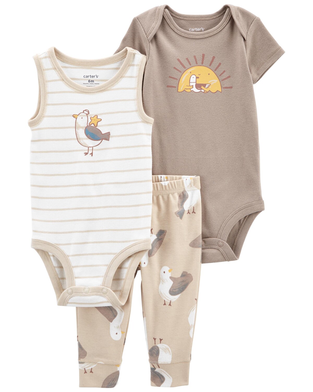 

Baby Bird Little Character Set из 3-х частей Carter's, коричневый/белый
