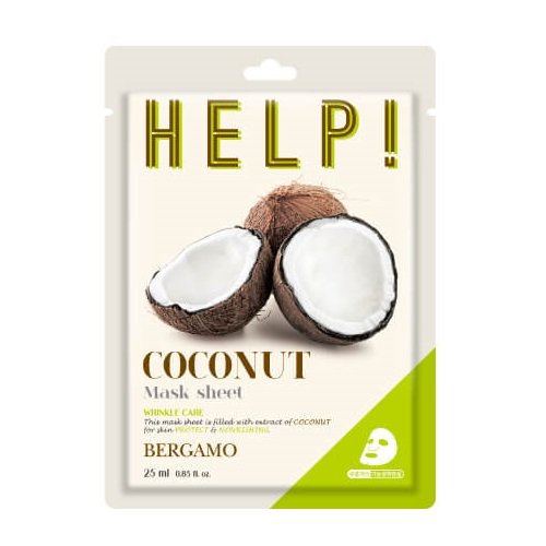 

Маска для лица с кокосом, 25 мл Bergamo Help Sheet Mask