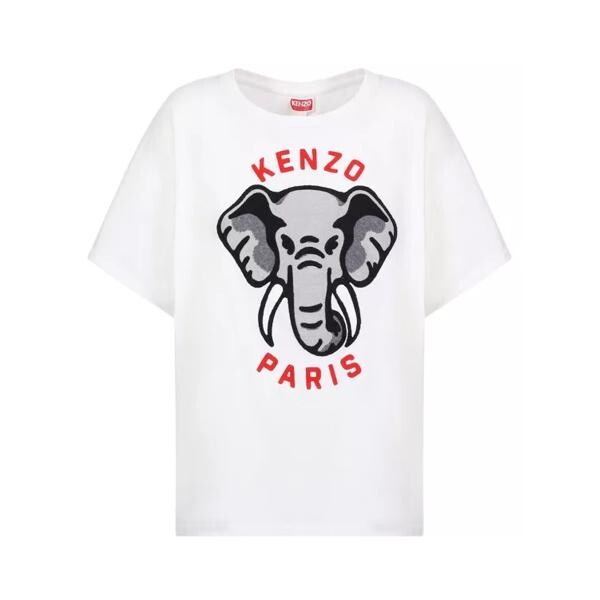 

Футболка elephant embroidery t-shirt Kenzo, белый