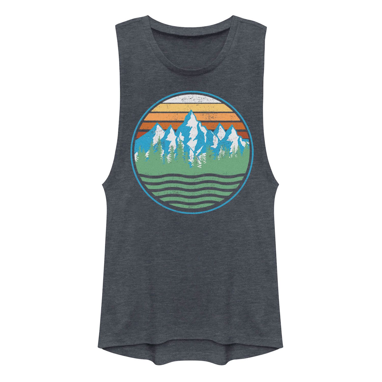 цена Цветная футболка с мускулистым рисунком Mountain Range для юниоров в стиле поп-портрет