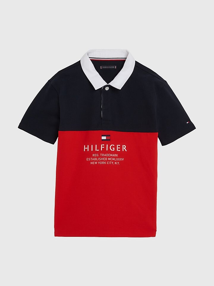 

Детская футболка-поло с цветными блоками Tommy Hilfiger