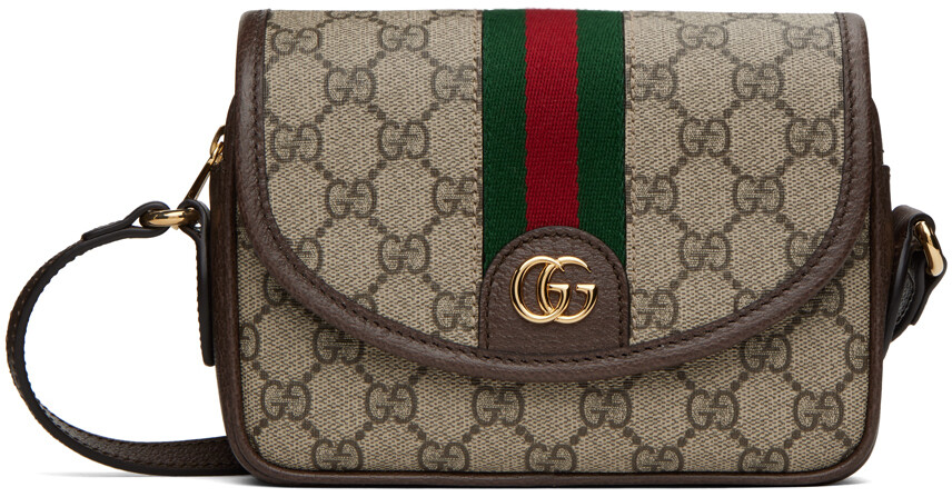 

Бежевая мини-сумка на плечо Ophidia GG Gucci