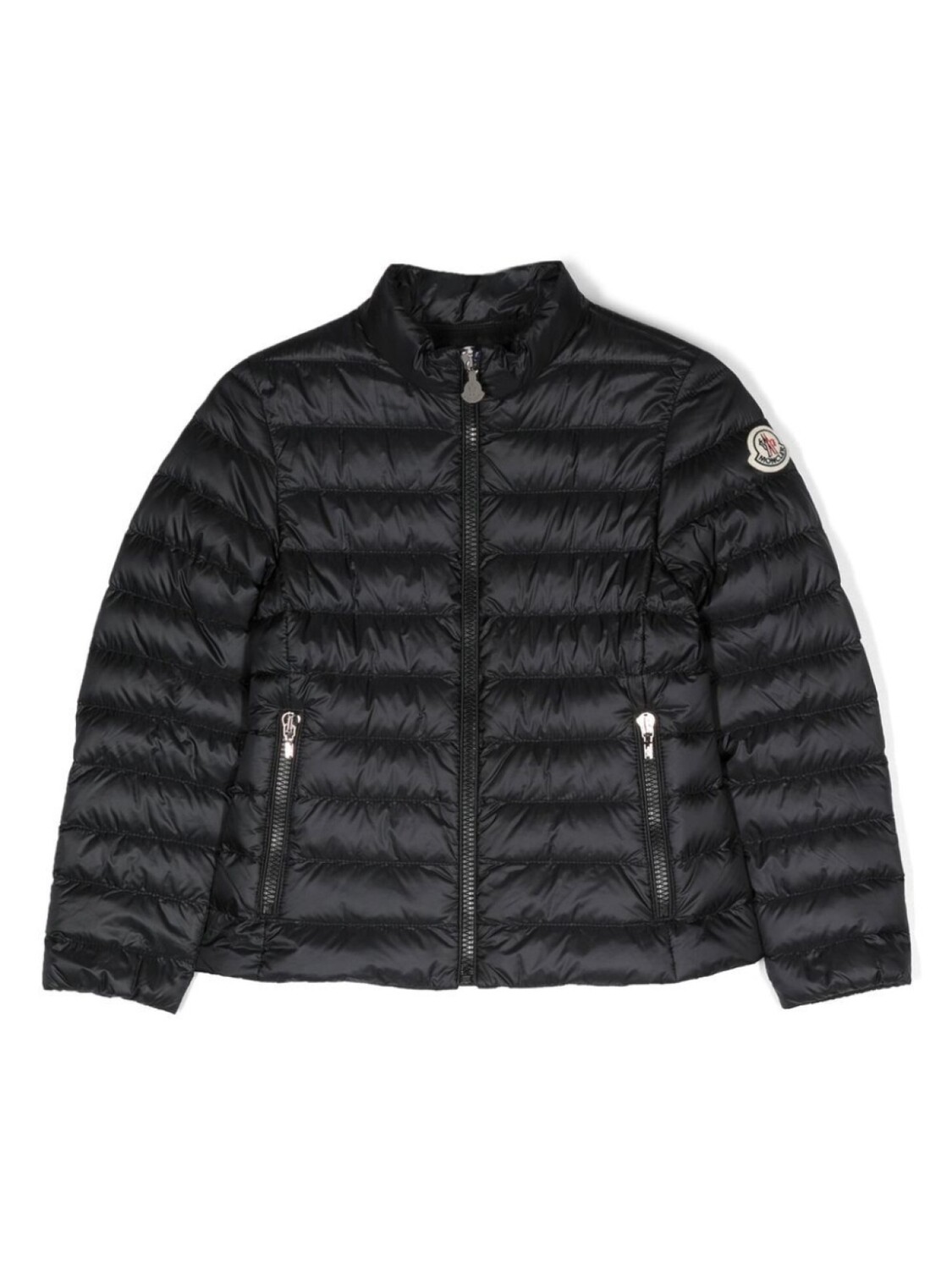 

Moncler Enfant пуховик на молнии с нашивкой-логотипом, черный