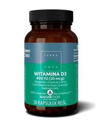 Terranova Witamina D3 400IU Kompleks Wegański витамин D3 в капсулах, 50 шт. terranova multiaskrobinian witamina c 250 mg owoce kompleks жидкий витамин с 50 шт