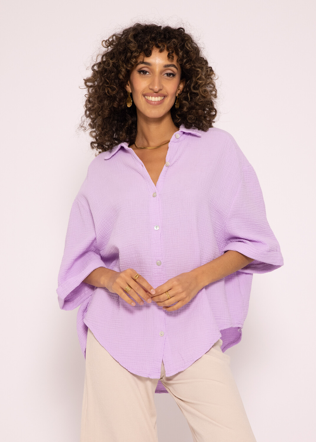 

Блуза SASSYCLASSY Oversize Musselin, цвет Flieder