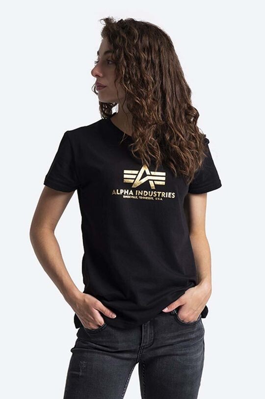 

Хлопковая футболка New Basic T Alpha Industries, черный