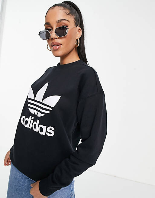

Черная толстовка с большим логотипом adidas Originals, Черный