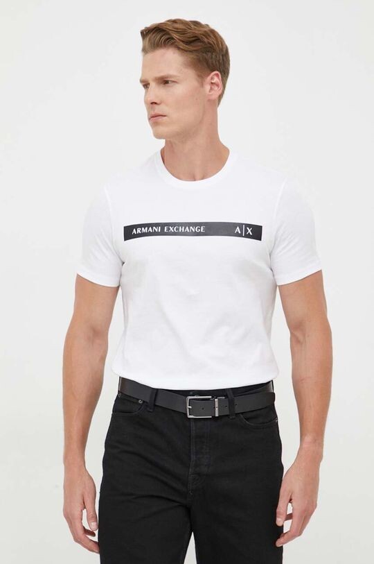 

Хлопковая футболка Armani Exchange, белый
