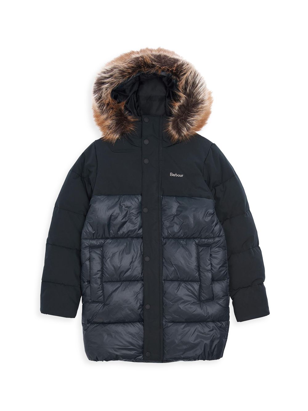 

Стеганое пальто Newland Baffle для маленьких мальчиков и мальчиков Barbour, черный