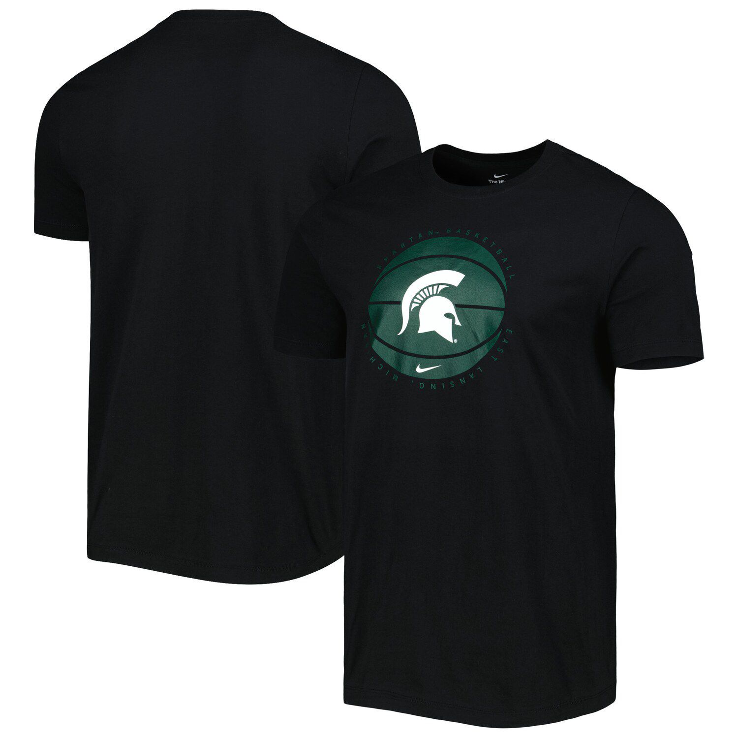 

Мужская черная футболка с логотипом Michigan State Spartans Basketball Nike, Черный