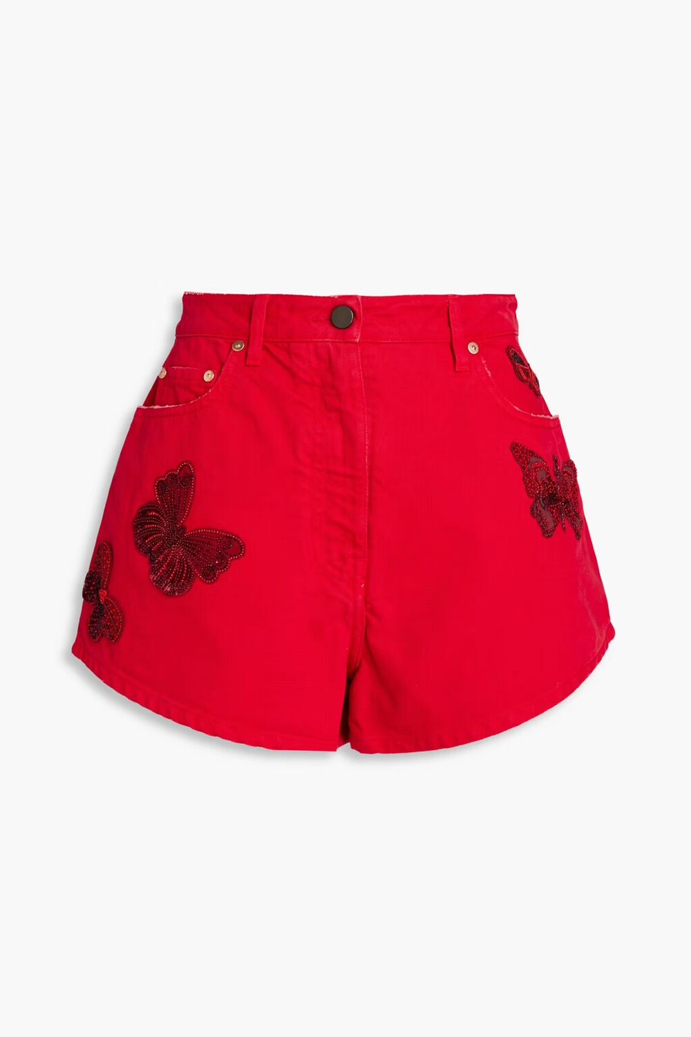

Декорированные джинсовые шорты Valentino Garavani, красный