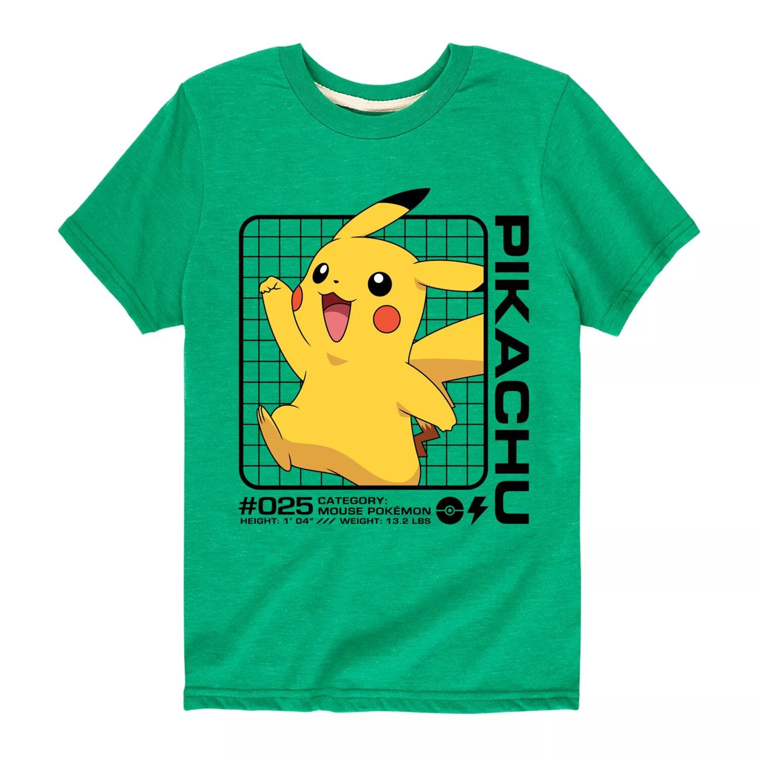 

Футболка с графикой Pokemon Pikachu Stats для мальчиков 8–20 лет Licensed Character