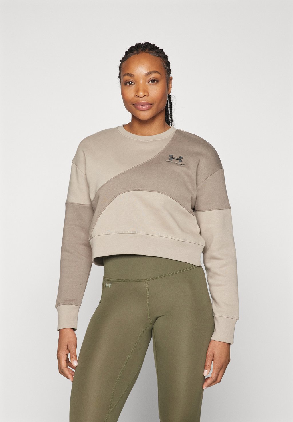 Толстовка ESSENTIAL CROP CREW Under Armour, цвет taupe dusk/white