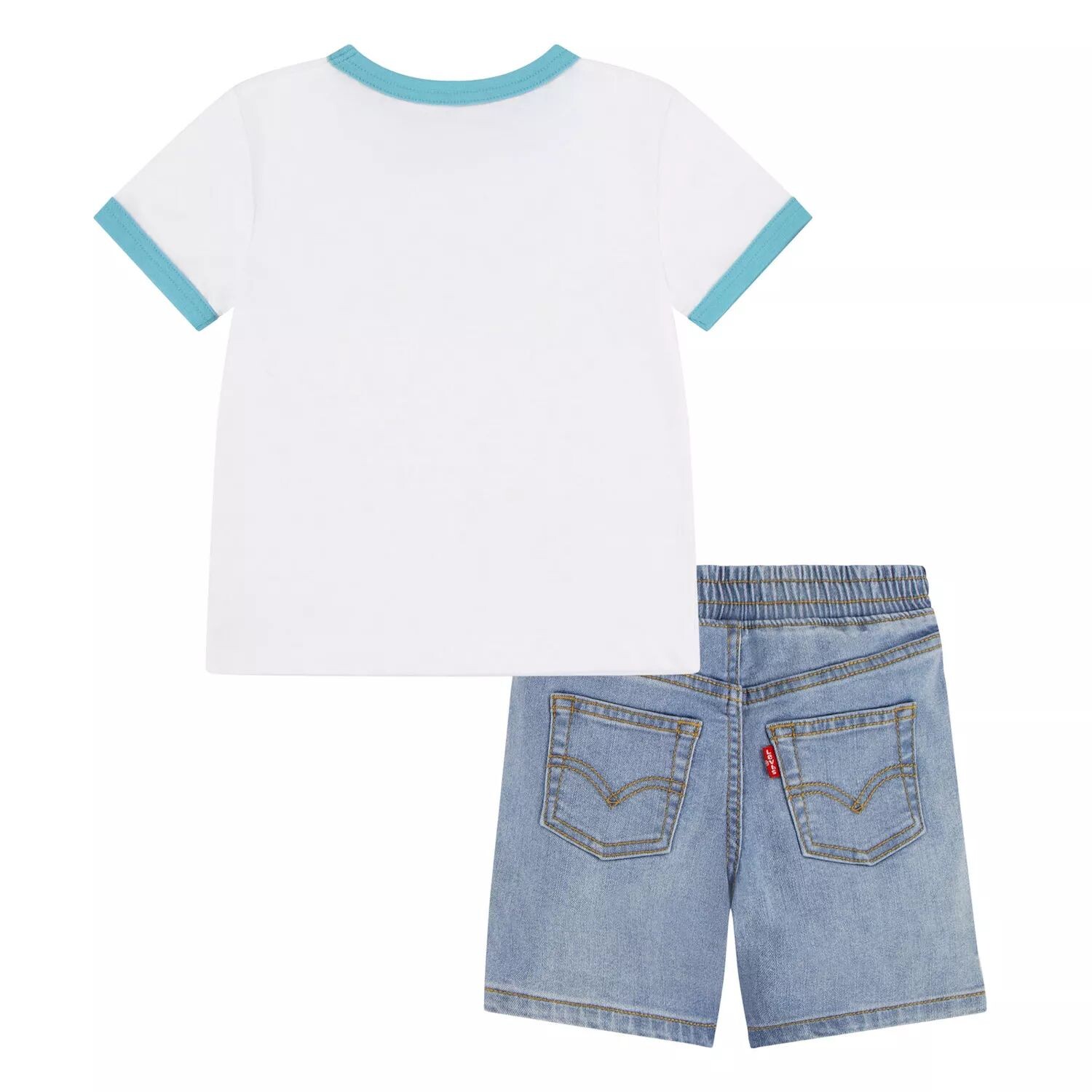 

Комплект из футболки и джинсовых шорт Levi's Batwing Ringer для маленьких мальчиков Levi's
