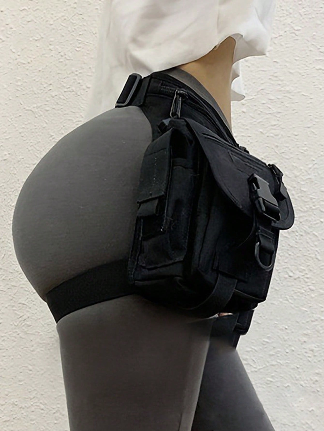 Уличная простая поясная сумка для ног, черный водонепроницаемая поясная сумка кошелек однослойная уличная тактическая поясная сумка с ремнем мужская сумка для телефона унисекс женс