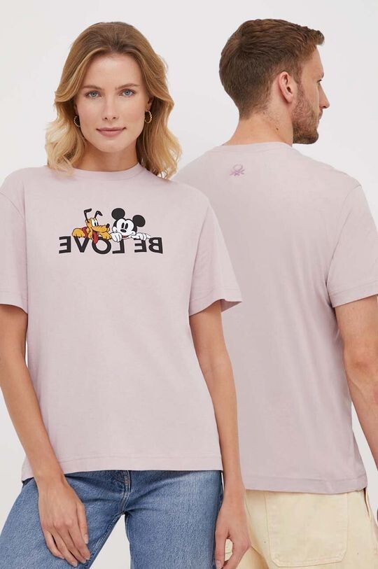 

Хлопковая футболка x Disney United Colors of Benetton, розовый